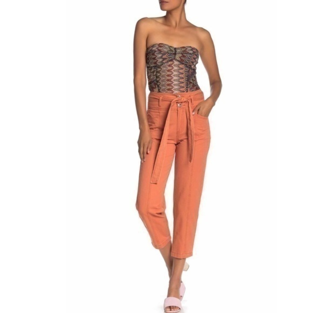💫 Blu Pepper | High Waist Tie Front Crop Pants